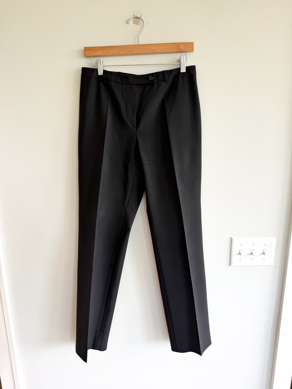 PRADA Vintage Pleated High Rise Straight Leg Trouser Pants Black 46